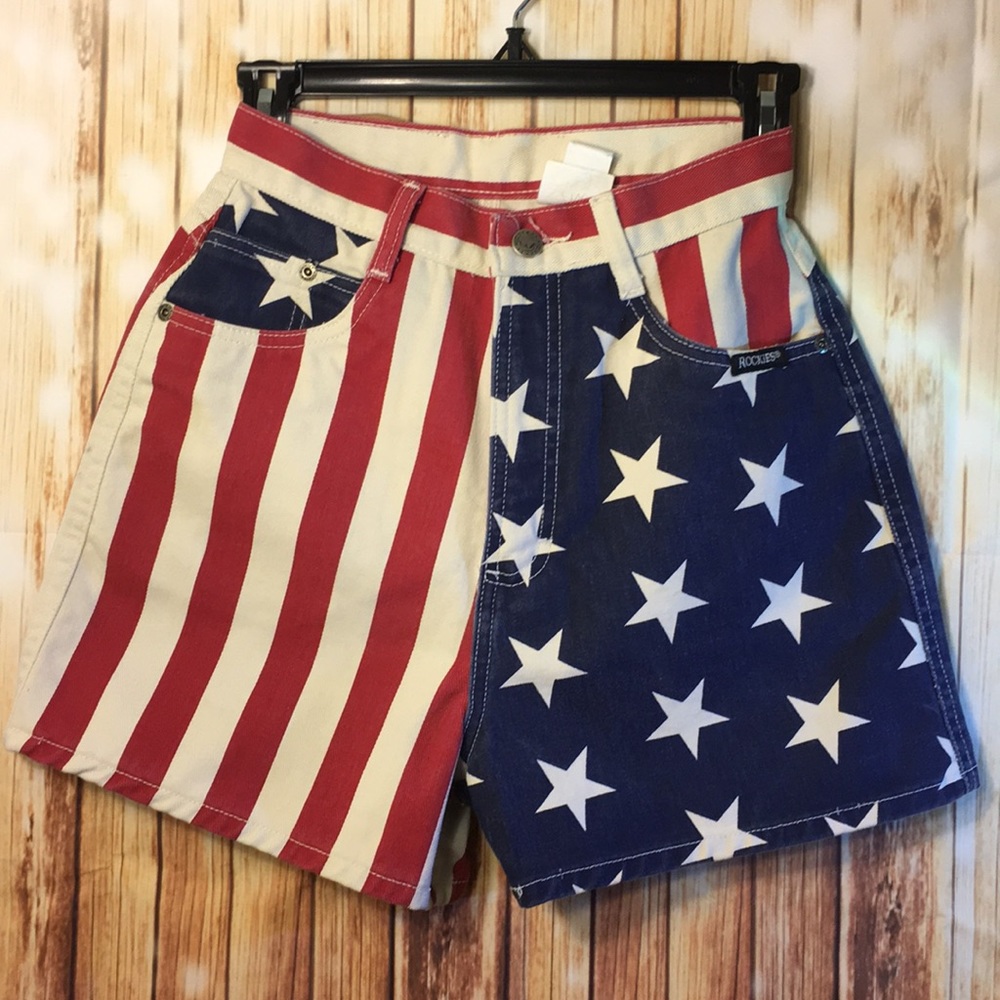 Rare Vintage Rockies American Flag shorts